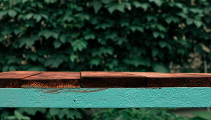 Fototapeta premium Background with a wooden table and green grapes on the background