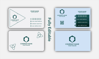 Creative and clean Double- sided business card. flat arranged business card inspiration and stationary design.