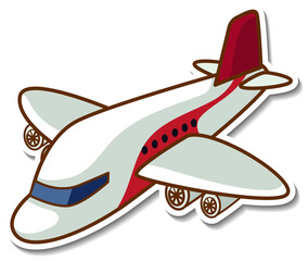 Sticker design with Airplane isolated