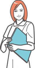 ファイルを持つ笑顔の看護師