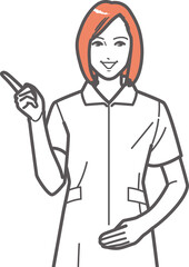 指差して説明する看護師