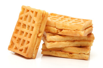 Waffles on a white background 