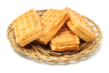 Waffles on a white background 