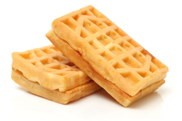 Waffles on a white background 