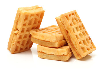 Waffles on a white background 