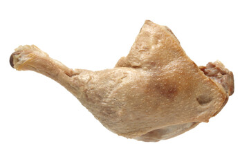 Cooked duck leg on white background 
