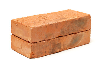 red brick isolated on white background 