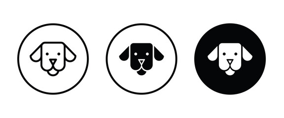 Dog head icon, dog icons button, vector, sign, symbol, logo, illustration, editable stroke, flat design style isolated on white linear pictogram
