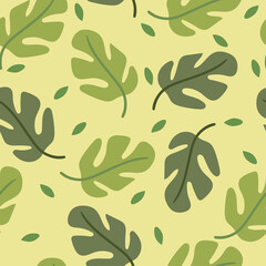 Seamless pattern with cute cartoon flowers and leaves for fabric print, textile, gift wrapping paper. colorful vector for textile, flat style
