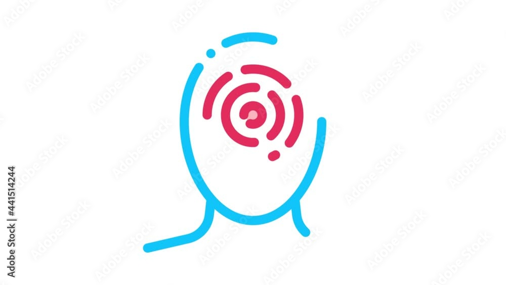 Poster sinusitis brow bone and cheekbones head animated icon on white background