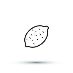 Vector lemon icon. Fresh healthy food symbol. For design, web site design, logo, app, UI.