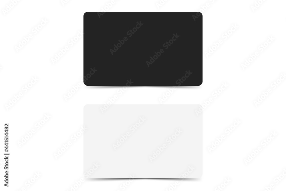 Wall mural Stack of blank business card on white background 