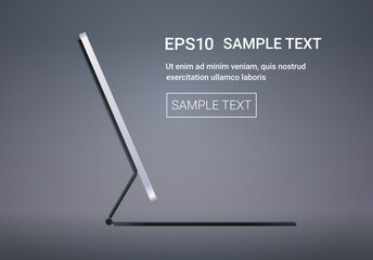 modern computer monitor realistic mockup gadgets and devices concept side view copy space horizontal