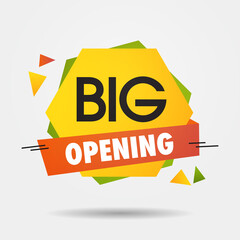 big opening sticker we are open again after coronavirus quarantine over advertising campaign concept