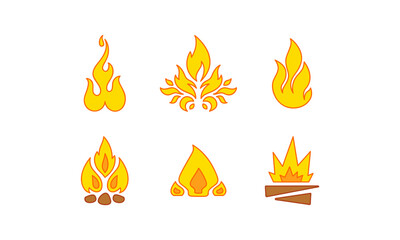 Fire icons set