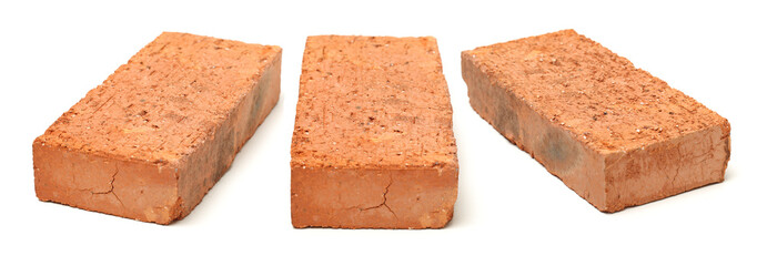 red brick isolated on white background 