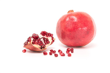 Pomegranate fruit isolated on white background. Healthy food