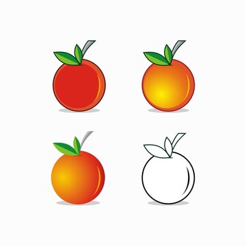 Orange drawing icon with sketch and coloring for illustration of children's book or other