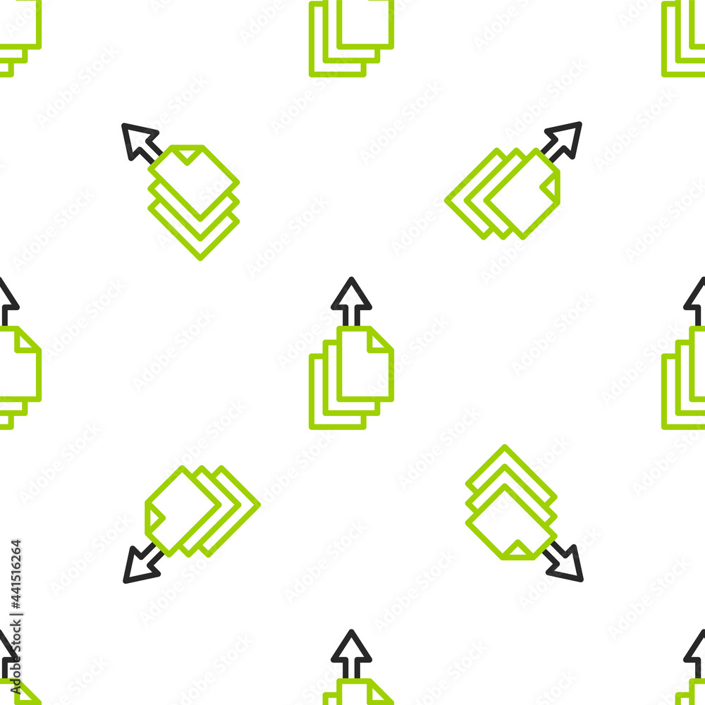 Poster line data export icon isolated seamless pattern on white background. vector