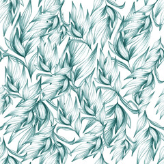 Pattern with protea, tropical flower. African protea. hand drawing in pencil. Botanical flower, leaves, floral pattern for textile decor and design, wallpaper. botanical color illustrations. stock  - 441516266