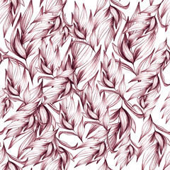 Pattern with protea, tropical flower. African protea. hand drawing in pencil. Botanical flower, leaves, floral pattern for textile decor and design, wallpaper. botanical color illustrations. stock  - 441516278