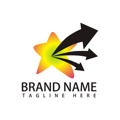 star with three arrow logo vector