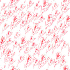 Pattern with protea, tropical flower. African protea. hand drawing in pencil. Botanical flower, leaves, floral pattern for textile decor and design, wallpaper. botanical color illustrations. stock  - 441516297