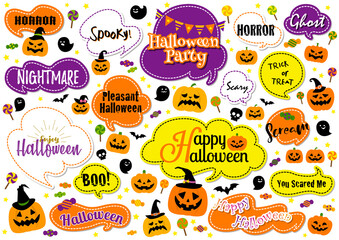 Obraz premium ハロウィン吹き出しセット