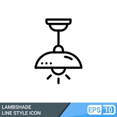 Lampshade icon in line style isolated on white background. EPS 10