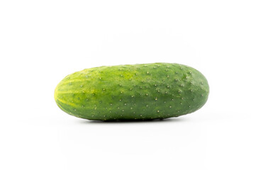 Ripe cucumber isolated on white. Vegetable cucumber 