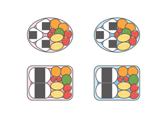 上から見たお弁当のイラスト1