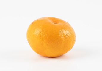 Tangerine or clementine orange fruit  isolated on white background. Ripe mandarin citrus isolated tangerine mandarine orange on white background.