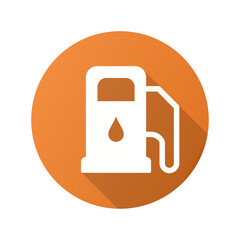 Obraz premium Fuel station icon with long shadow for graphic and web design.