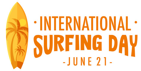 Fototapeta na wymiar International Surfing Day logo banner isolated