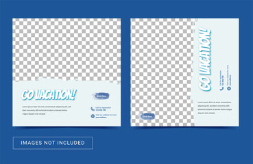 Editable Post Template Social Media Banners for vacation promotion.