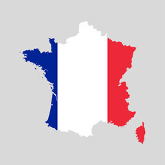 Vector map France made flag, Europe country
