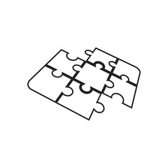 Autism puzzle icon design template vector isolated