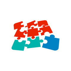 Autism puzzle icon design template vector isolated