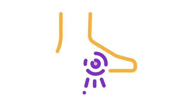 Foot Heel Pain Orthopedic Element animated icon on white background