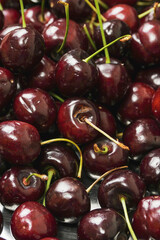Red fresh juice cherry. Close up. Fresh berries. Food industry. Produce product