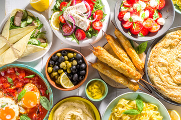 Set of Mediterranean foods