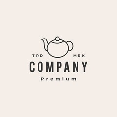 tea jug hipster vintage logo vector icon illustration