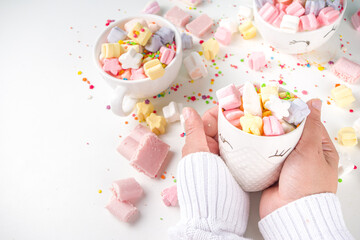 Rainbow unicorn hot chocolate