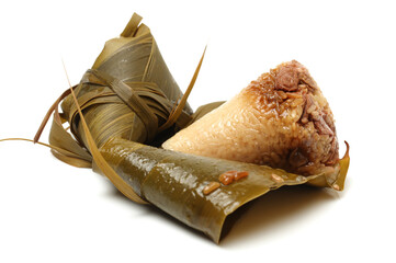 Rice dumpling on white background 