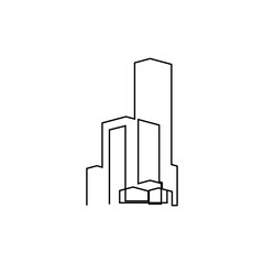 continuous line architecture vector logo
