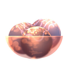 Blueberry ice cream scoop in glass bowl realistic illustration. Berry sundae drawing for menu, poster. Fruit sorbet purple, gold shiny clipart.