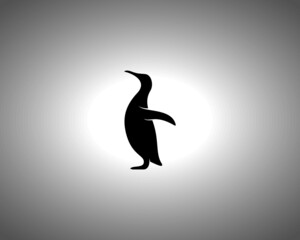 Penguin Silhouette. Isolated Vector Animal Template for Logo Company, Icon, Symbol etc