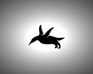 Penguin Silhouette. Isolated Vector Animal Template for Logo Company, Icon, Symbol etc