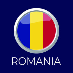 Fototapeta premium banner romania circle, button. vector illustration