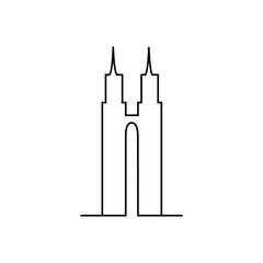 continuous line tower logo vector